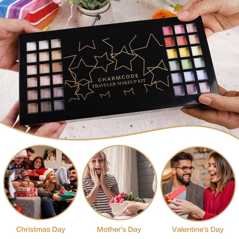 CHARMCODE Professional All in One Makeup Kit for Women Full Kit,186 Colors Make Up Palette Valentine's Gift Set, Including Eyeshadow,Lip Gloss,Concealer,Highlighter,Contour,Brow Powder,Mascara,Blush & Brush - Image 5