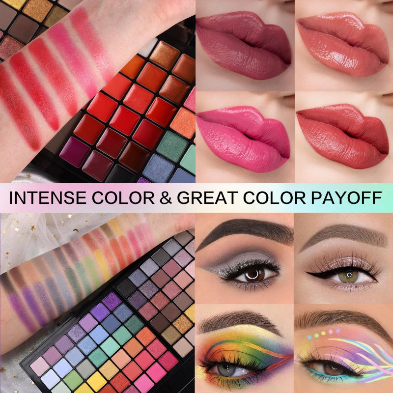 CHARMCODE Professional All in One Makeup Kit for Women Full Kit,186 Colors Make Up Palette Valentine's Gift Set, Including Eyeshadow,Lip Gloss,Concealer,Highlighter,Contour,Brow Powder,Mascara,Blush & Brush - Image 3