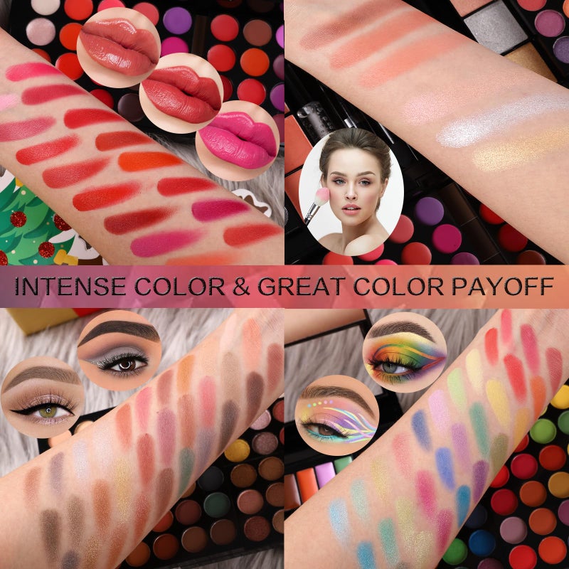 CHARMCODE Professional All in One Makeup Kit for Women Full Kit,186 Colors Make Up Palette Christmas Gift Set, Including Eyeshadow,Lip Gloss,Concealer,Highlighter,Contour,Brow Powder,Mascara,Blush & Brush - Image 3