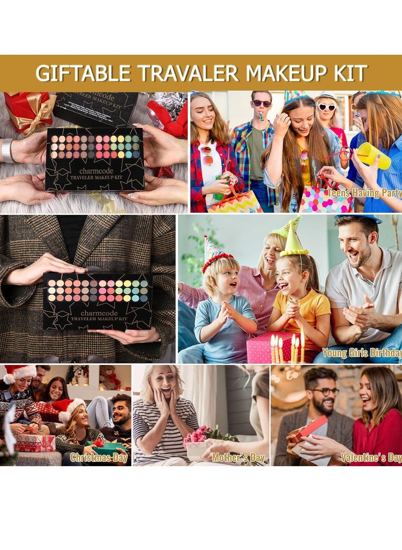 CHARMCODE Professional All in One Makeup Kit for Women Full Kit,186 Colors Make Up Palette Valentine's Day Gift Set, Including Eyeshadow,Lip Gloss,Concealer,Highlighter,Contour,Brow Powder,Mascara,Blush & Brush  - Image 2