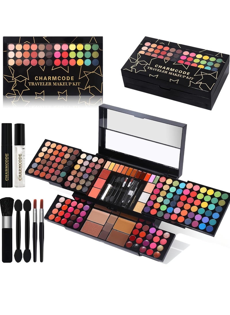 CHARMCODE Professional All in One Makeup Kit for Women Full Kit,186 Colors Make Up Palette Valentine's Day Gift Set, Including Eyeshadow,Lip Gloss,Concealer,Highlighter,Contour,Brow Powder,Mascara,Blush & Brush  - Image 1
