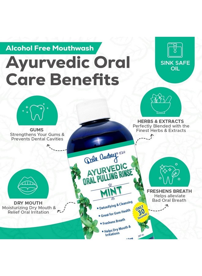دايل أودري زيت عضوي أيورفيدي لسحب الأسنان واللثة | غسول الفم المنعش بنكهة النعناع | الزيوت العطرية لعلاج رائحة الفم الكريهة | تبييض الأسنان والنفس المنعش | (3 عبوات، 8 أونصة) - Image 3