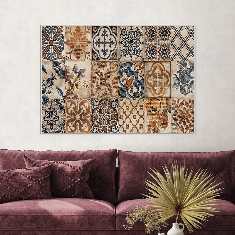 ماركتنا لوحة قماشية بتصميم الفن الهندسي مع برواز مجوف مقاس (60×40) قطعة واحدة - Image 3