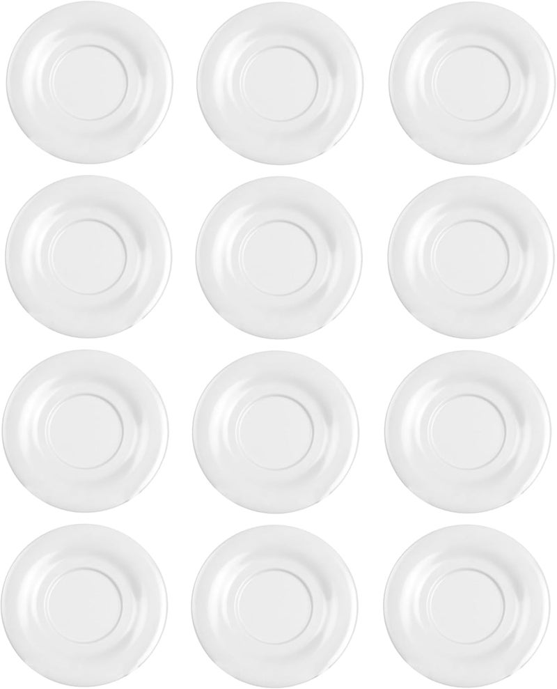 TrueCraftware TrueCraftware 512 Saucer Melamine White Color Set of 12 for Bouillon CupSalad Bowl  Dishwasher Safe BreakResistant Appetizer Dessert Plates Coffee Cup Saucers Drinkware Home Cafe  - Image 1