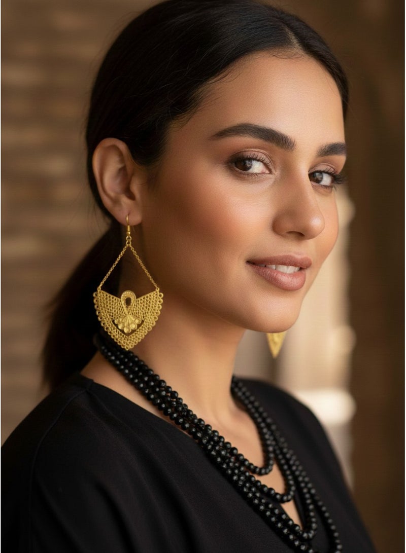 Julia Store 18K Gold Plated Stainless Steel Aesthetic Exquisite Luxury Romantic Elegant Dainty Gold Cute Trendy Minimalist Charm Elegant Vintage Egyptian Oriental Traditional Dangle Earrings Jewelry Gift - Image 2