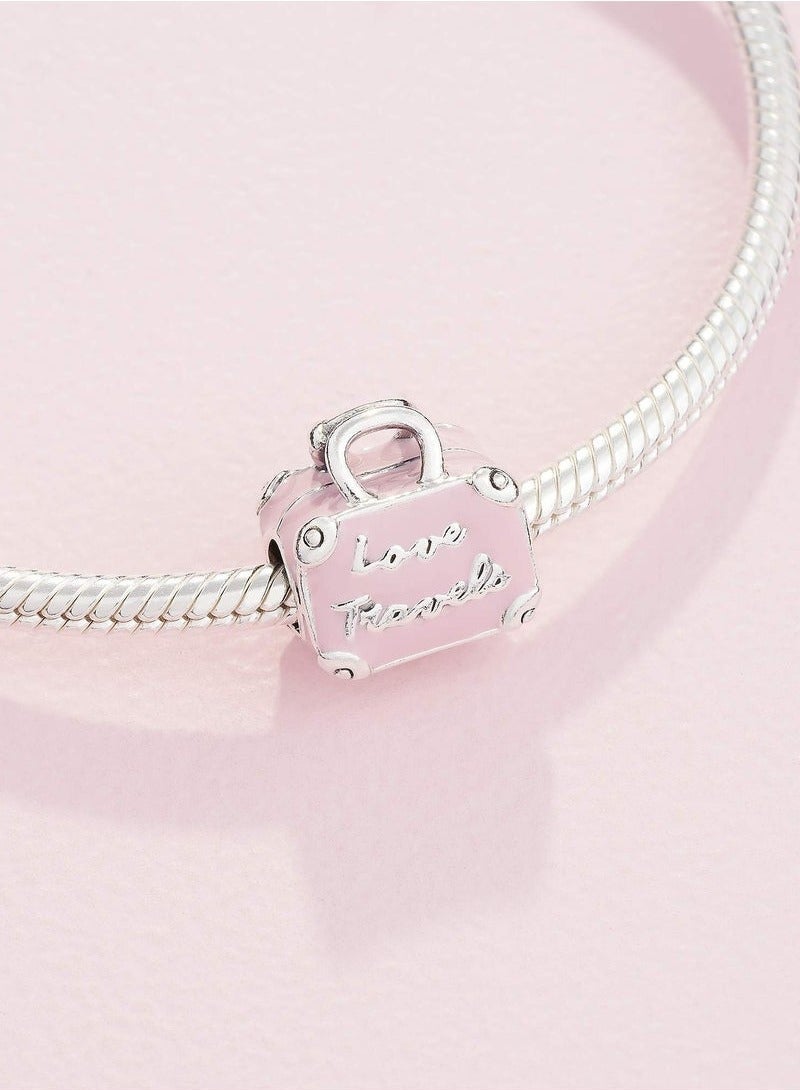 Pan Home Pink Travel Bag Pendant - Made of Sterling Silver and Enamel - Image 3
