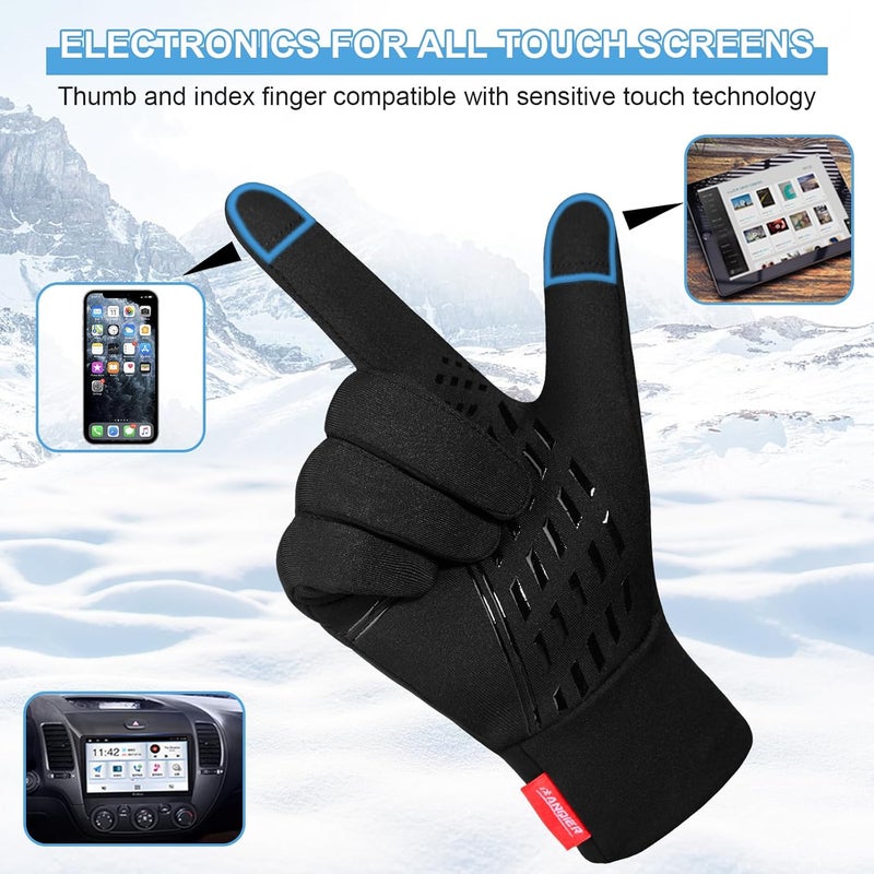Lapulas Black Winter Thermal Touch Screen Cycling Gloves for Men and Women - Image 3