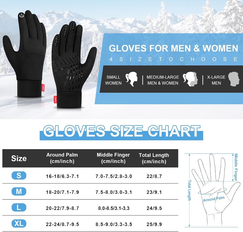 Lapulas Black Winter Thermal Touch Screen Cycling Gloves for Men and Women - Image 2