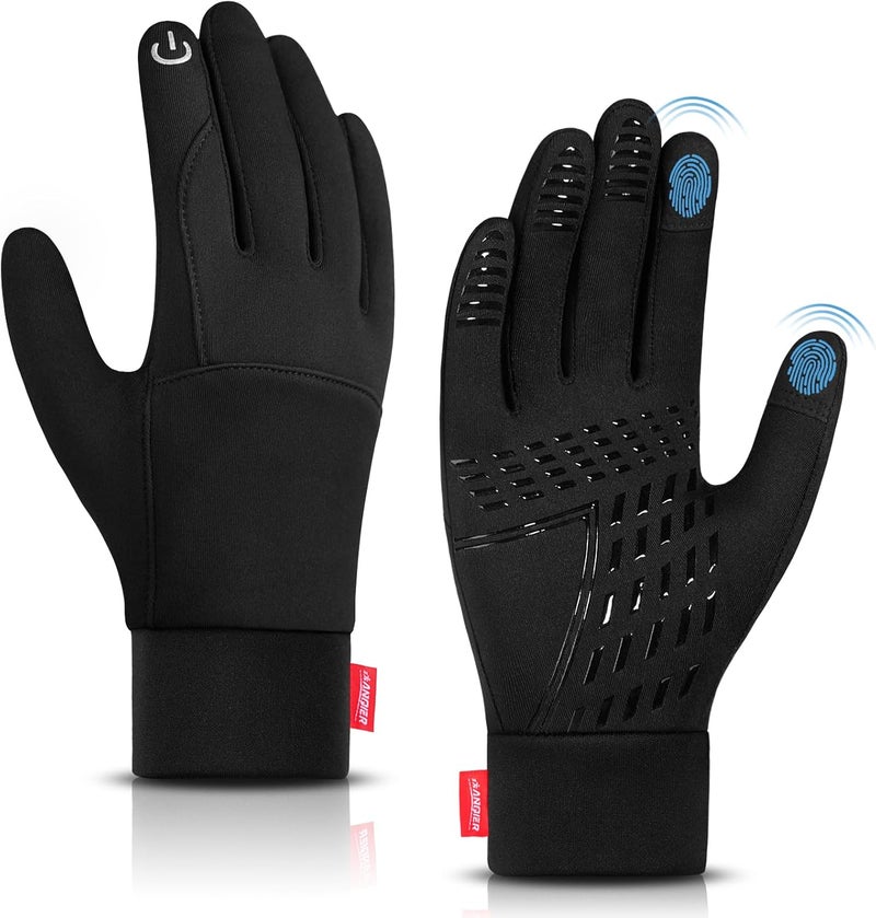 Lapulas Black Winter Thermal Touch Screen Cycling Gloves for Men and Women - Image 1
