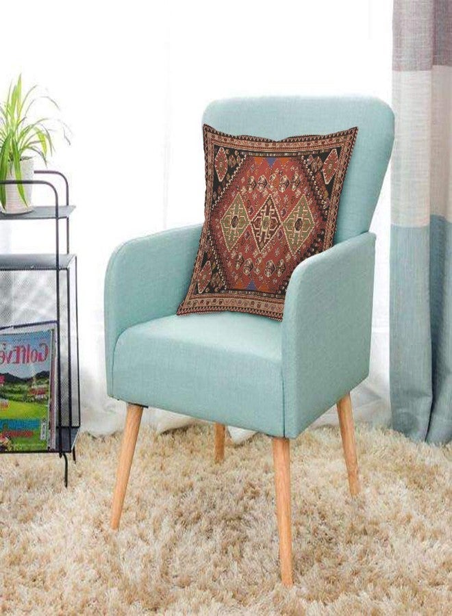 AOYEGO Persian Carpet Tribal Pattern Throw Pillow Cover Persian Embossing Ethnic Geometric Chaotic Diamond Grid Zigzag Pillow Case 18x18 Inch Decorative Men Women Boy Girl Room Cushion Cover for Home - Image 3