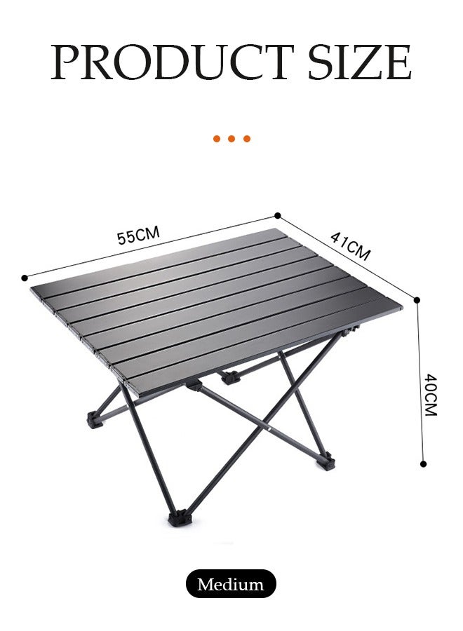 DUNISO Lightweight outdoor camping folding table portable picnic table Beach Table With Carbon Steel Table Top & Carry Bag，For Picnics, Cooking, Beach, Hiking, Fishing，55×40×41 cm - Image 2