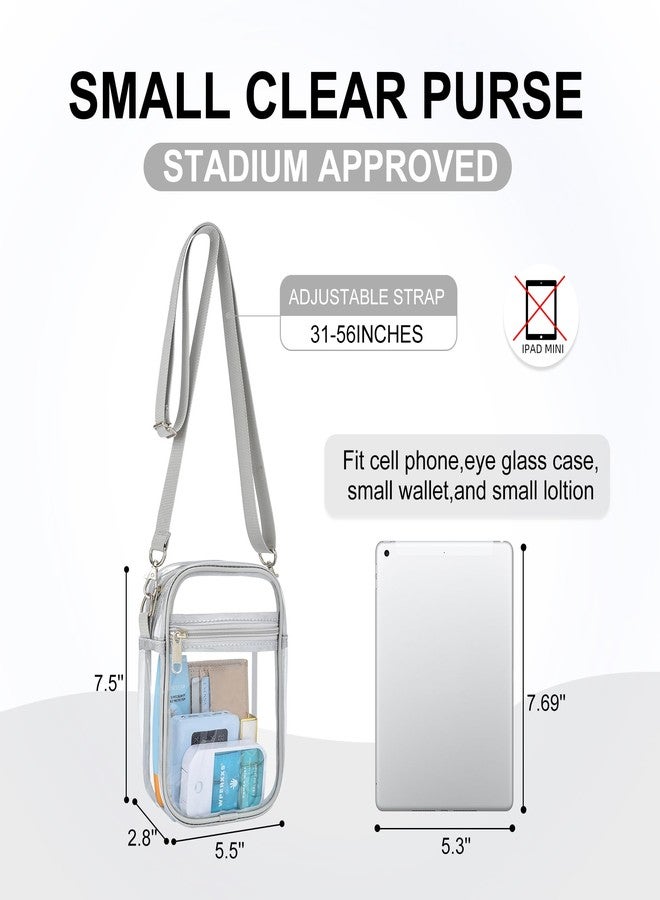 Oraben Clear Bag Stadium Approved Clear Purses for Women Transparent Shoulder Bag Messenger Bag for Concerts Sports Events (Silve Gray) - Image 5