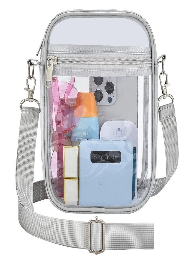 Oraben Clear Bag Stadium Approved Clear Purses for Women Transparent Shoulder Bag Messenger Bag for Concerts Sports Events (Silve Gray) - Image 1
