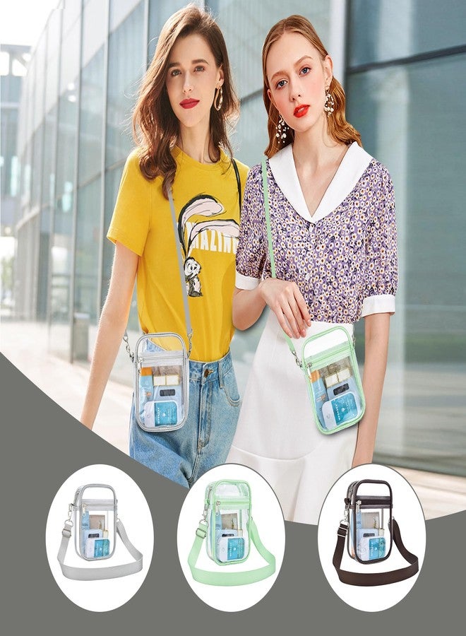 Oraben Clear Bag Stadium Approved Clear Purses for Women Transparent Shoulder Bag Messenger Bag for Concerts Sports Events (Silve Gray) - Image 3