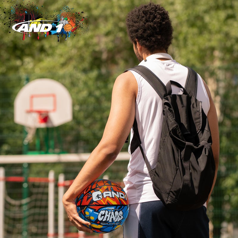 AND1 Chaos Rubber Basketball: Official Regulation Size 7 (29.5 inches) Rubber Basketball - Deep Channel Construction Streetball, Made for Indoor Outdoor - Image 3