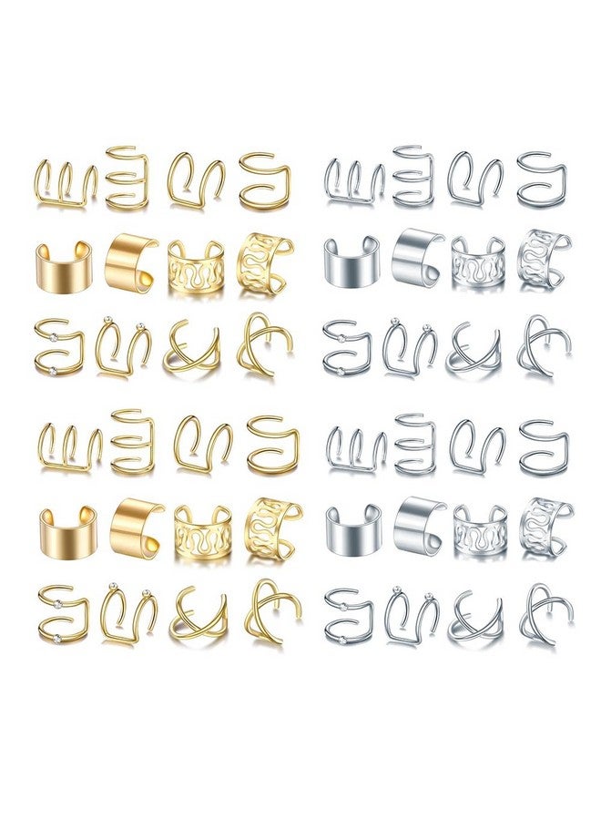 RUSTAMM 48Pcs Gold Silver Hair Braids Dreadlock Nonpiercing Ear Clip Beard Beads Cuffs Clip Hair For Women Men Hair Accessories Styling Jewelry Tools - Image 1