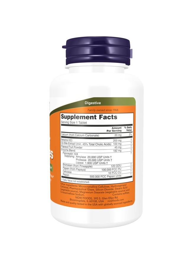 now Supplements, Super Enzymes, Formulated with Bromelain, Ox Bile, Pancreatin and Papain, Super Enzymes, 90 Tablets - Image 2