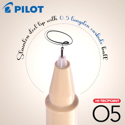 Pilot Hi-Tecpoint O5 0.5mm Extra Fine Point Roller Ball Pen | Pack Of 20 (16 Blue + 2 Black + 1 Red + 1 Green) - Image 3