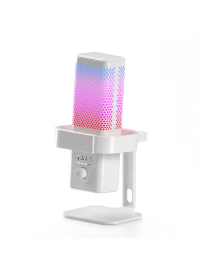 ميكروفون ألعاب ZFSZ M6 USB مزود بإضاءة RGB على شكل خلية نحل، وميزة كتم الصوت بنقرة واحدة، ومؤشر مستوى الصوت LED، وحامل احترافي مقاوم للاهتزاز، مخصص لأجهزة الكمبيوتر الشخصي وPS5 والبث المباشر ويوتيوب - Image 1