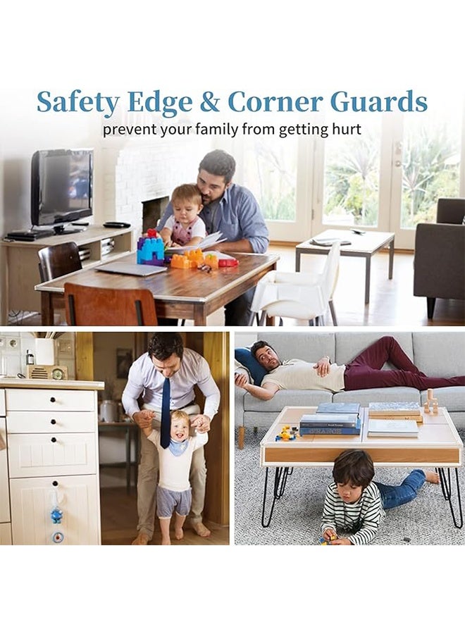 Safety Edge Corner Protector Set, with 4 Pack Corner Guards, Silicone Soft Corner Protectors with Upgraded Pre Taped Strong Adhesive, for Kids Safety Child Table Cabinets Furniture Bumper for Table - 3m - Image 5
