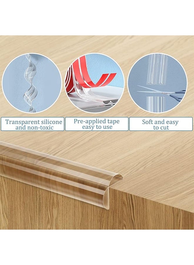 Safety Edge Corner Protector Set, with 4 Pack Corner Guards, Silicone Soft Corner Protectors with Upgraded Pre Taped Strong Adhesive, for Kids Safety Child Table Cabinets Furniture Bumper for Table - 3m - Image 3