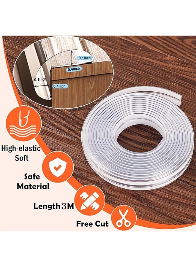 Safety Edge Corner Protector Set, with 4 Pack Corner Guards, Silicone Soft Corner Protectors with Upgraded Pre Taped Strong Adhesive, for Kids Safety Child Table Cabinets Furniture Bumper for Table - 3m - Image 2