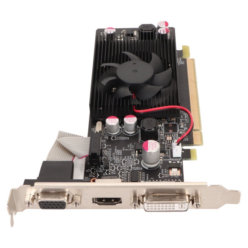 بطاقة الرسومات GT210: ذاكرة DDR2 بسعة 1 جيجابايت - مادة اللوحة المطبوعة - مروحة تبريد صامتة بطاقة PCI Express X16 لمحبي الألعاب واستخدام الوسائط المتعددة عالية الدقة - Image 2
