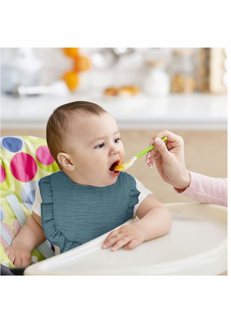 XiuWoo 6 Pack Muslin Bibs Baby Drool Multi-color Bandana 4 Layer Organic Cotton Super Soft & Absorbent for Infants Boys Girls Burp Newborn Infant Toddler, 0-2 Years Old - Image 2