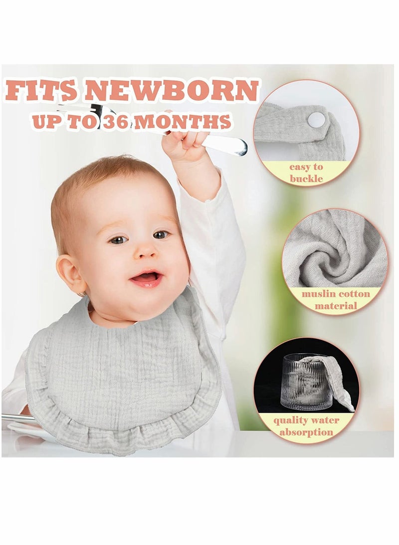 XiuWoo 6 Pack Muslin Bibs Baby Drool Multi-color Bandana 4 Layer Organic Cotton Super Soft & Absorbent for Infants Boys Girls Burp Newborn Infant Toddler, 0-2 Years Old - Image 4
