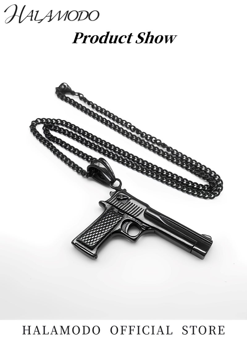 HALAMODO Men's Punk Pendant Necklace Stainless Steel Necklace Heavy Duty Necklace Sweater Chain Simple Clothing Accessories Gifts for Father & Boyfriend  - Image 3