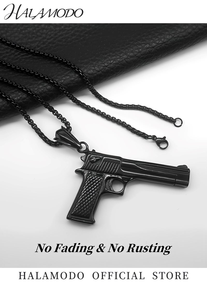 HALAMODO Men's Punk Pendant Necklace Stainless Steel Necklace Heavy Duty Necklace Sweater Chain Simple Clothing Accessories Gifts for Father & Boyfriend  - Image 5