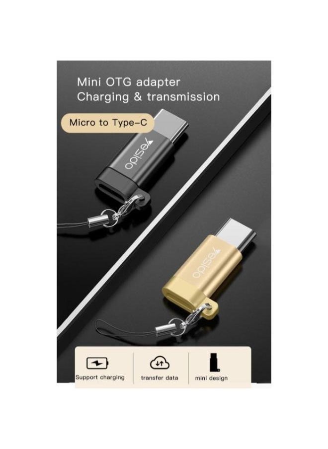 Yesido - GS04 Micro To Type-C Easy To Carry Intimate Lanyard Design Mini OTG Adapter Charging Transmission - Image 1