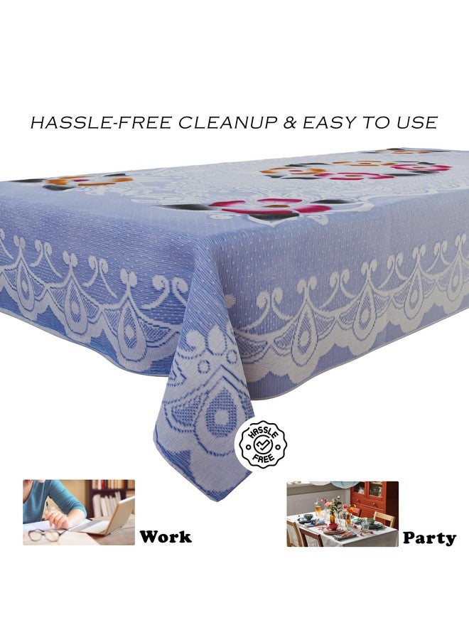 Kuber Industries Center Table Cover | Table Cloth Cover | Tabletop Cover | Kitchen Table Cloth | Table Protector Cover | 4-Seater Table Cover | Flower Net-Design | CTC | 40x60 Inch | Blue - Image 4