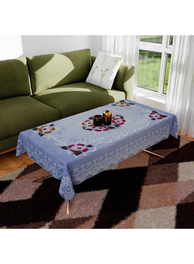 Kuber Industries Center Table Cover | Table Cloth Cover | Tabletop Cover | Kitchen Table Cloth | Table Protector Cover | 4-Seater Table Cover | Flower Net-Design | CTC | 40x60 Inch | Blue - Image 1