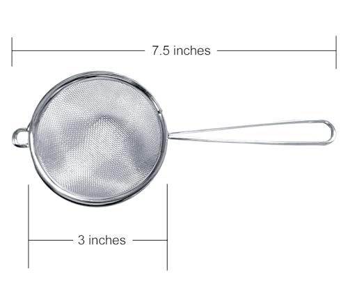 Cuisinox Fine Mesh Strainer, Stainless Steel with Handle, 3" x 8" - Image 2
