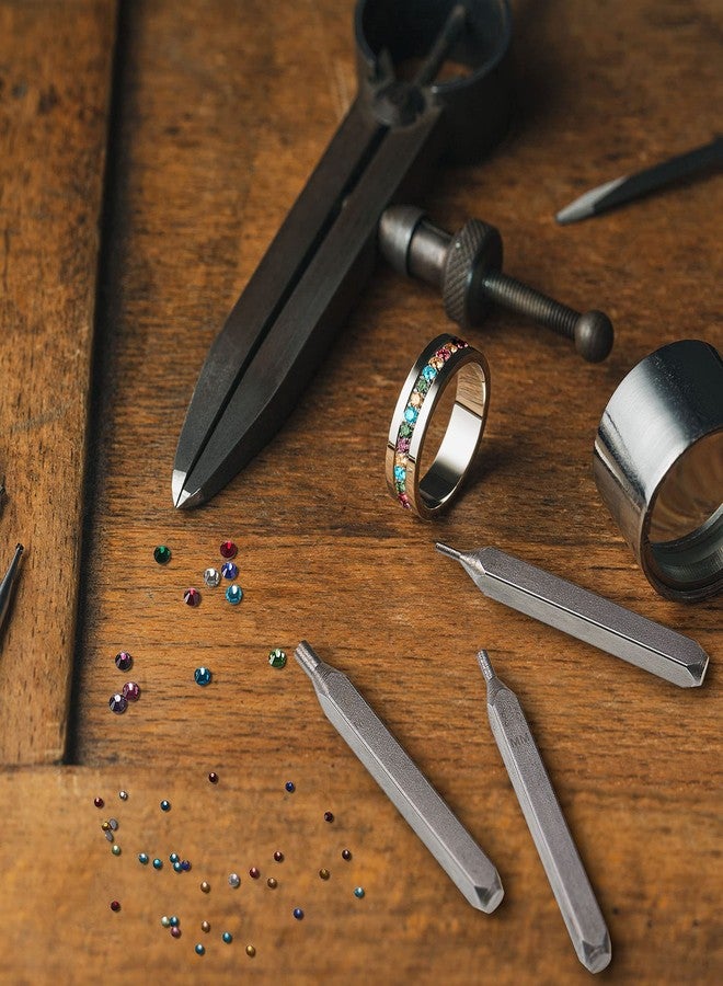 Zhehao Flat Back Crystals Setter Metal Stamping Punches Kit Includes 3 Pieces Jewelry Metal Stamping Tool for DIY, 1.8 mm, 2.5 mm, 4 mm and 1500 Pieces Multi Colored Rhinestones Crystals - Image 5