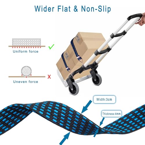 Dinojames Multipurpose Elastic Rope – 30mm Width, 6 ft Stretchable to 10 ft, Rectangle Shape, Metal ABS Hooks, Multicolored – Ideal for Motorcycle, Bike, Car Luggage - Image 2