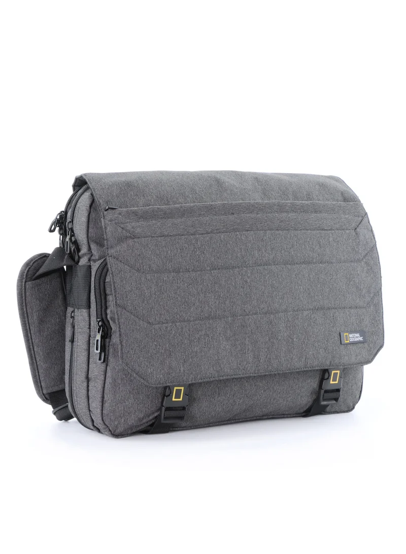 NATIONAL GEOGRAPHIC National Geographic Pro Messenger Bag Dark Grey,  Stylish for Men and Women Compact and Versatile, Portable Organizer for Travel, Business, University