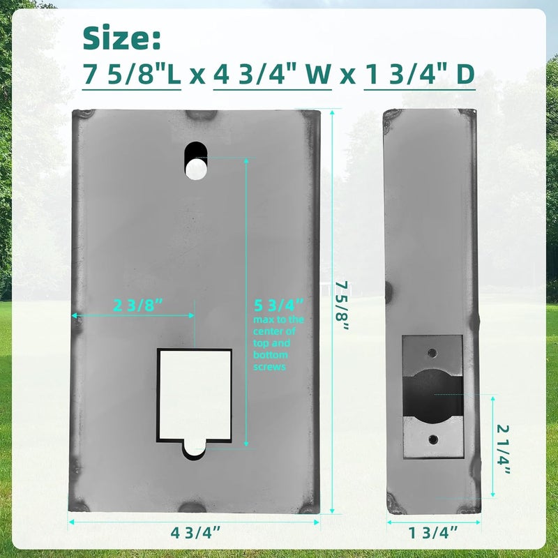 Casmer GB2020 Gate Lock Box for Double Keypad Mechanical Combination Lock，Steel Gate Box GB2020 for Metal Gates and Fence (NOT for Aluminum GATE) - 2 3/8" Inch 60mm Backset - Image 3