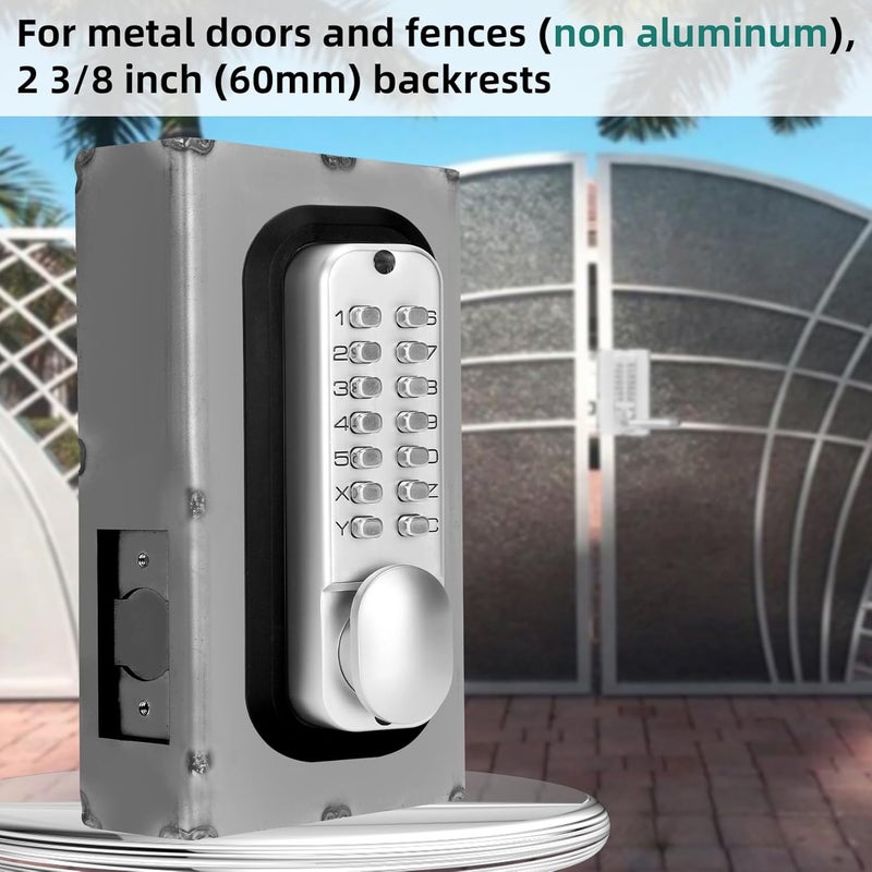 Casmer GB2020 Gate Lock Box for Double Keypad Mechanical Combination Lock，Steel Gate Box GB2020 for Metal Gates and Fence (NOT for Aluminum GATE) - 2 3/8" Inch 60mm Backset - Image 2