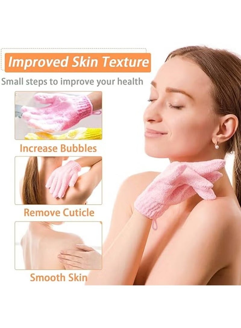 6 Pairs Exfoliating Gloves - Premium Scrub Wash Mitt for Shower,Spa,Massage and Body Scrubs - Spa Exfoliation Accessories For Men and Women - Image 4