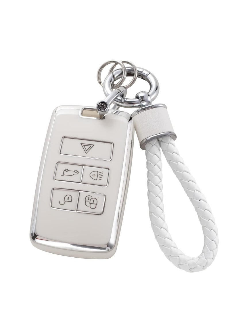 KASTWAVE Key Fob Cover with Keychain for Land R0ver, Soft TPU Full Covers Protection Key Case Shell, Keys Fob Case, for Vogue Range Discovery Rover Sport - Image 1
