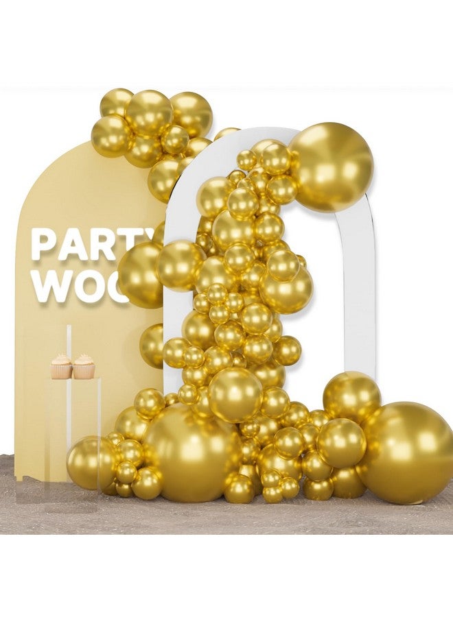 PartyWoo Metallic Gold Balloons 123pcs Gold Balloons Different Sizes Pack of 18 12 10 5 Inch Gold Balloon Arch Kit Chrome Gold Balloon Garland for Birthday Graduation Party Decorations Gold-G101 - Image 1