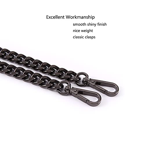 Xiazw 47'' Light Metal Crossbody Purse Chain Straps Replacement for Bag Handbag (Black) - Image 3