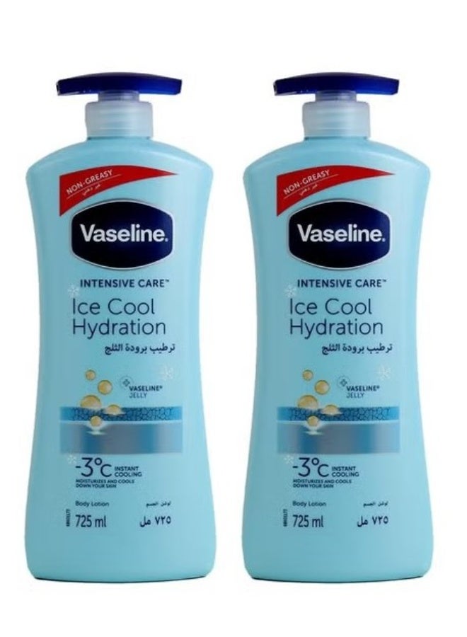2PCS Vaseline Intensive Care Ice Cool Hydration Body Lotion 725ml