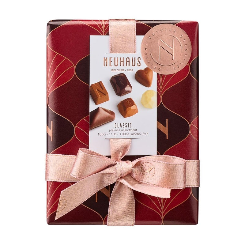 Neuhaus Belgian Chocolate 2025 Holiday Ballotin 1/4 lb Assorted Chocolates - 10 Pieces Assorted Milk, White & Dark Chocolate Pralines - Christmas Gift - Gourmet Chocolate Gift