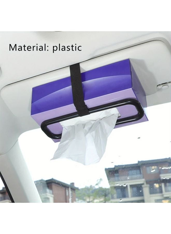 Black Car Sun Visor Tissue Box Holder Clip On Organizer - Image 3