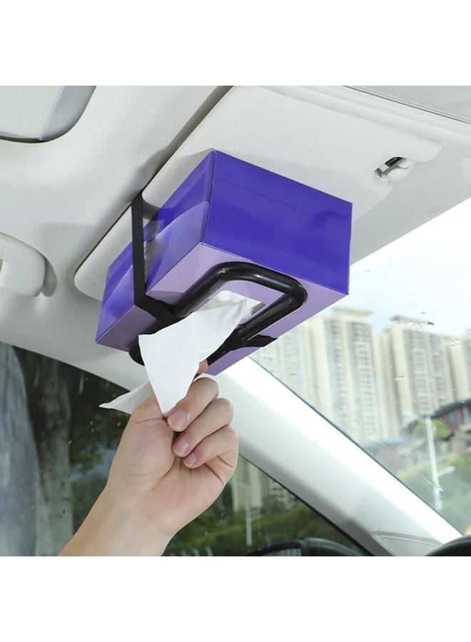 Black Car Sun Visor Tissue Box Holder Clip On Organizer - Image 1