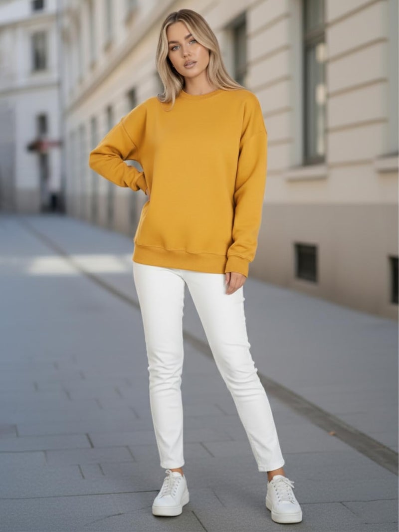 LEOTUDE Women’s Loose fit Round Neck Sweatshirt for Women (GRL_W11_SP-XOD9_P_ZXMSTD_2XL) - Image 5