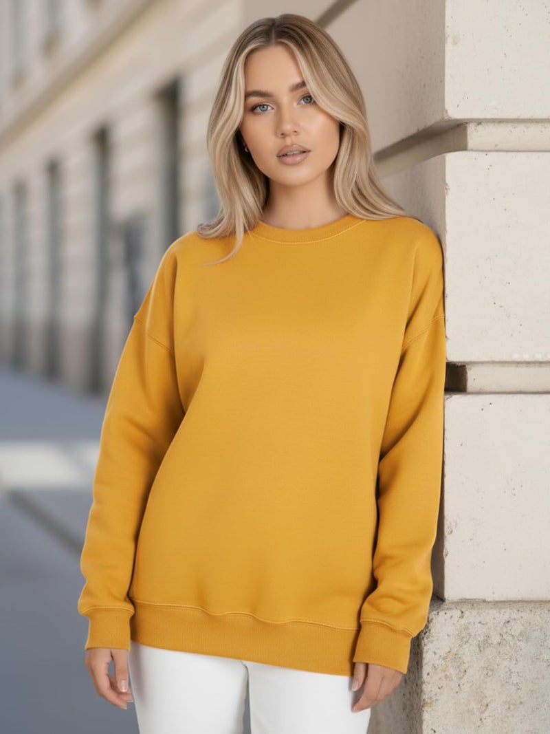 LEOTUDE Women’s Loose fit Round Neck Sweatshirt for Women (GRL_W11_SP-XOD9_P_ZXMSTD_2XL) - Image 2